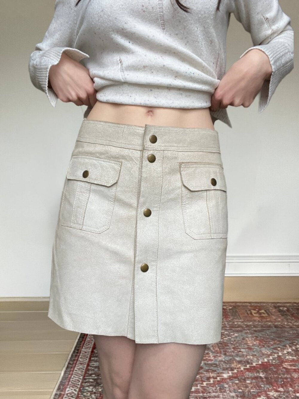 Rudsak suede mid rise skirt